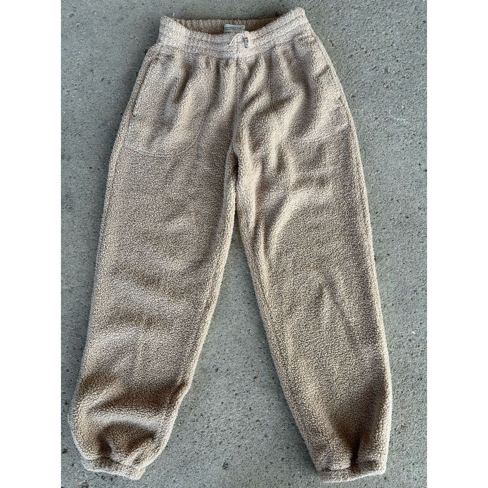 Abercrombie & Fitch Women's Fuzzy Sweatpants size L (26x27) Beige